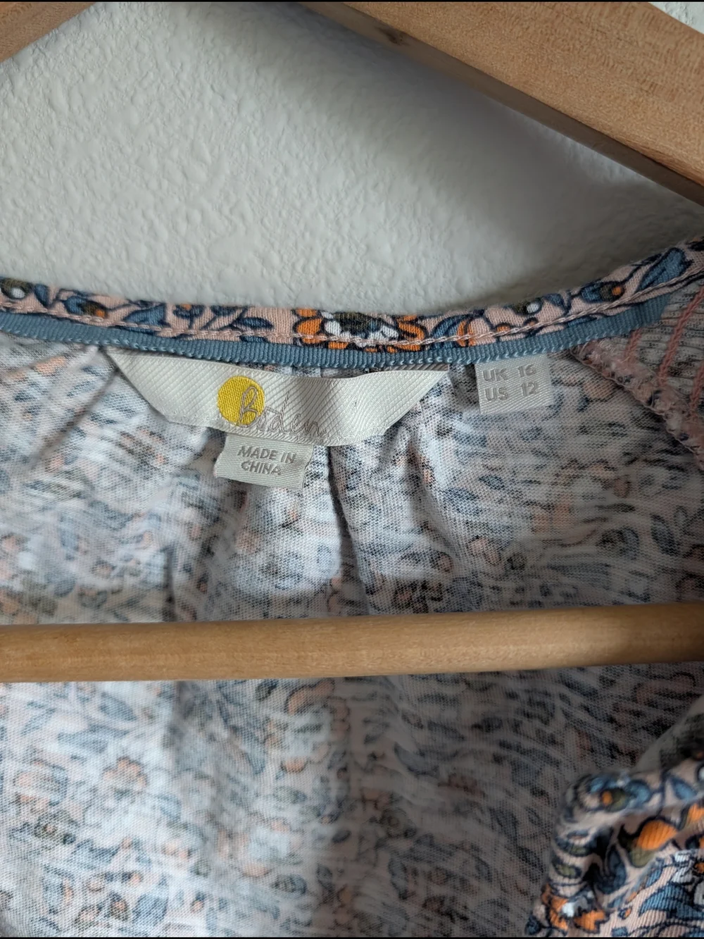 Boden Notch Neck Smocked Frill Floral Top - Picture 6 of 7